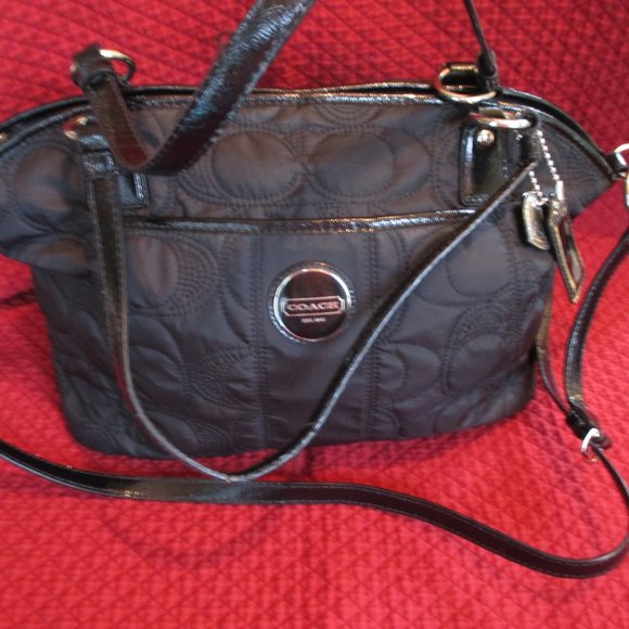 Coach Bags Coach Black Quilted Fabric Shoulder Bag Poshmark